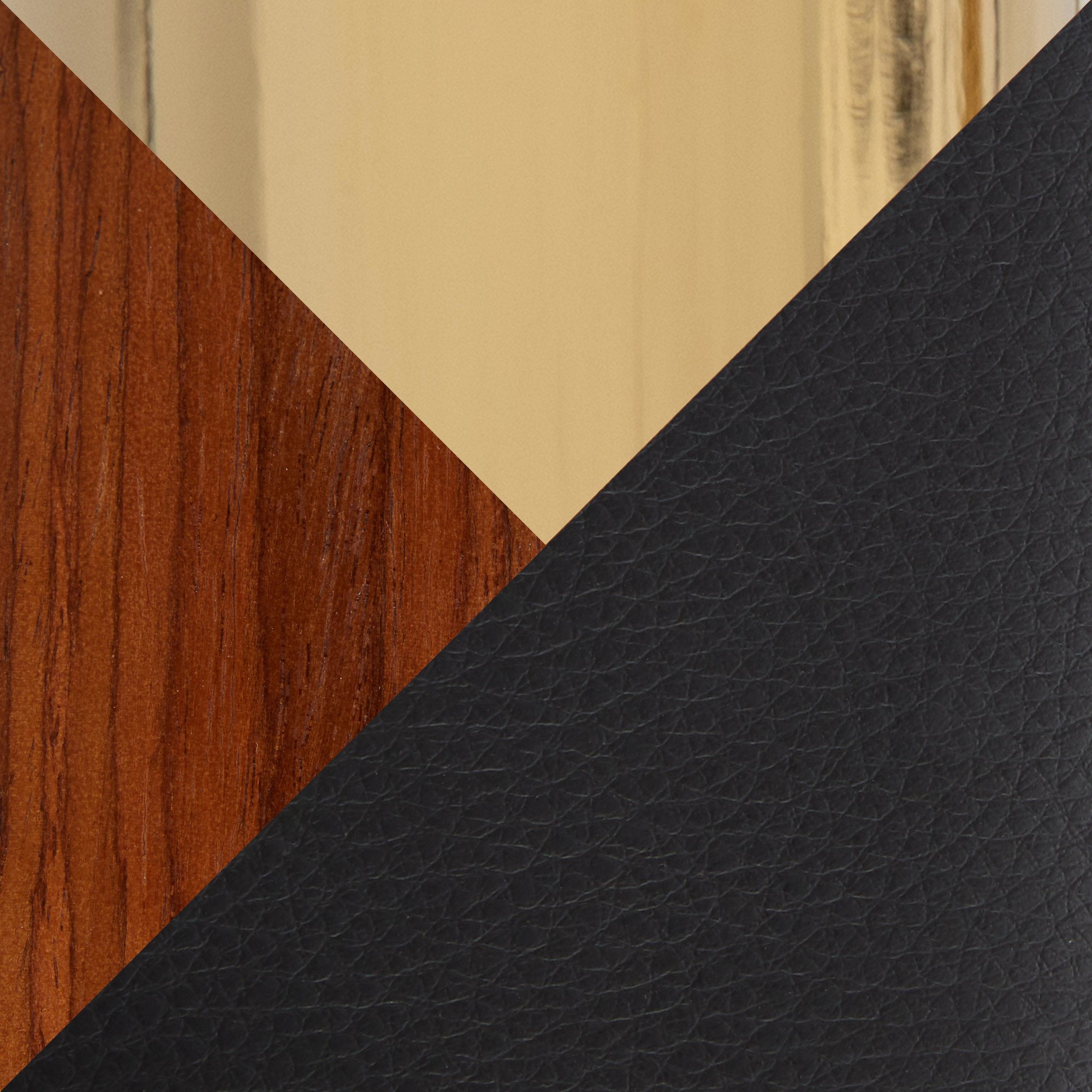 Bacci Contemporary Gold and Walnut Black Faux Leather Office Chair 7 Bacci Contemporary Gold and Walnut Black Faux Leather Office Chair - Image 7