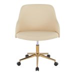 Bacci Contemporary Gold and Walnut Cream Faux Leather Office Chair 13 Bacci Contemporary Gold and Walnut Cream Faux Leather Office Chair