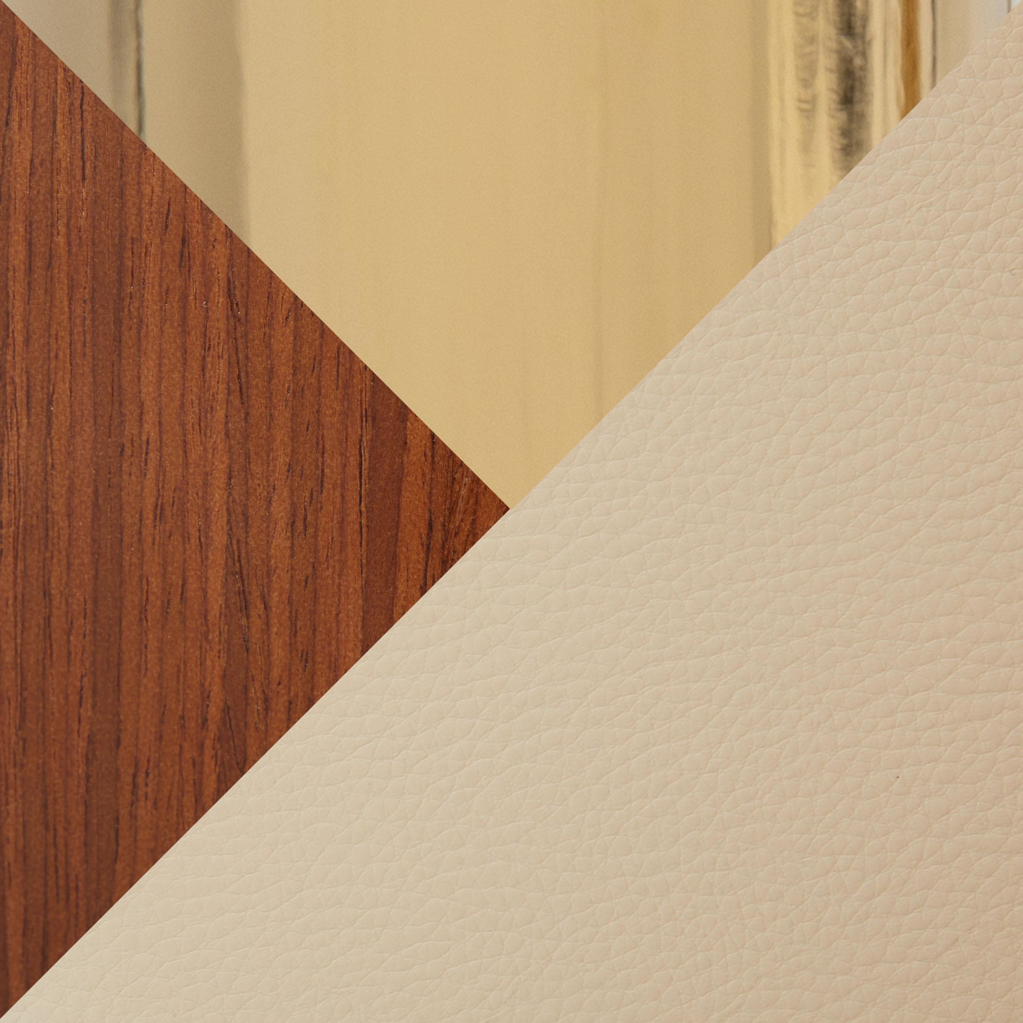 Bacci Contemporary Gold and Walnut Cream Faux Leather Office Chair 7 Bacci Contemporary Gold and Walnut Cream Faux Leather Office Chair - Image 7