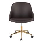 Bacci Contemporary Gold and Walnut Faux Leather Office Chair 13 Bacci Contemporary Gold and Walnut Faux Leather Office Chair