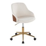 Bacci Contemporary Gold and Walnut Office Chair 10 Bacci Contemporary Gold and Walnut Office Chair