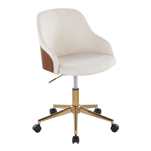 Bacci Contemporary Gold and Walnut Office Chair 1