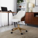 Bacci Contemporary Gold and Walnut Office Chair 9 Bacci Contemporary Gold and Walnut Office Chair