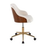 Bacci Contemporary Gold and Walnut Office Chair 11 Bacci Contemporary Gold and Walnut Office Chair