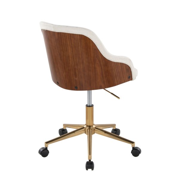 Bacci Contemporary Gold and Walnut Office Chair 3