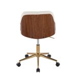 Bacci Contemporary Gold and Walnut Office Chair 13 Bacci Contemporary Gold and Walnut Office Chair
