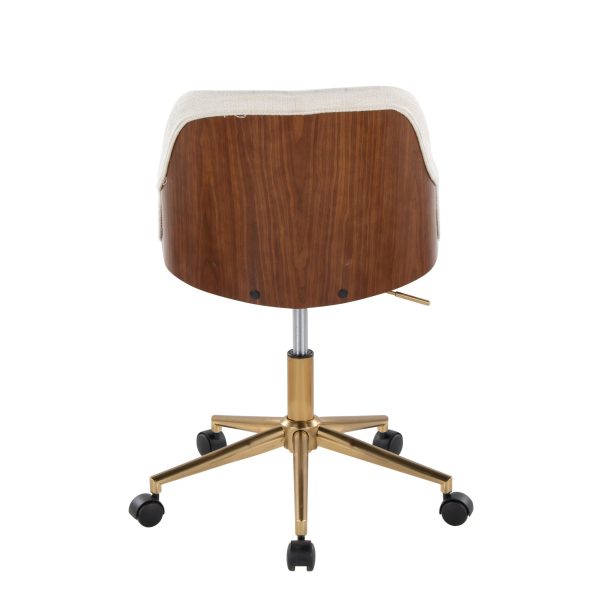 Bacci Contemporary Gold and Walnut Office Chair 4