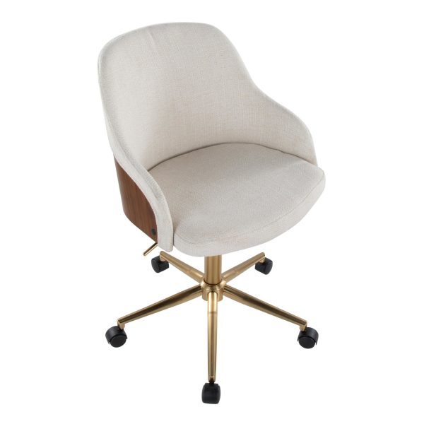 Bacci Contemporary Gold and Walnut Office Chair 6