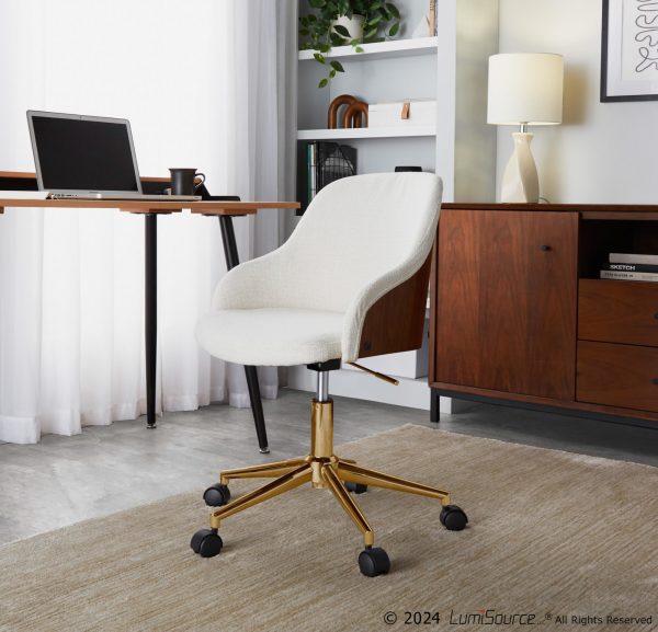 Bacci Contemporary Gold and Walnut Office Chair