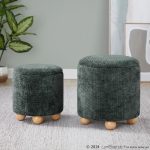 Bacci Contemporary Green Fabric Storage Ottoman Set (Set of 2)
