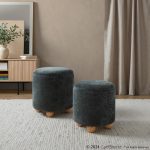 Bacci Contemporary Green Fabric Storage Ottoman Set (Set of 2)