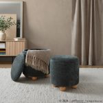 Bacci Contemporary Green Fabric Storage Ottoman Set (Set of 2)