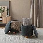 Bacci Contemporary Green Fabric Storage Ottoman Set (Set of 2)