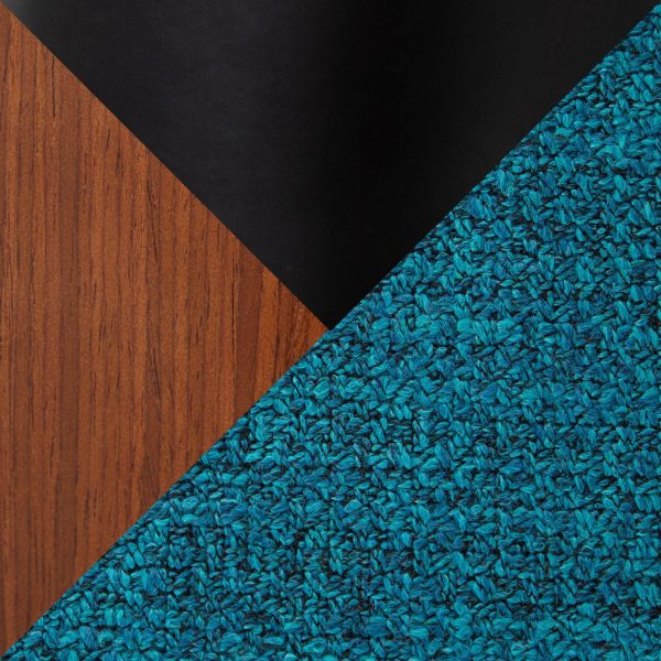 Bacci Contemporary Teal Fabric Accent Chairs Black Metal Walnut Set of 2 9