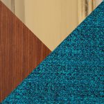 Bacci Contemporary Teal Fabric Office Chair Gold and Walnut