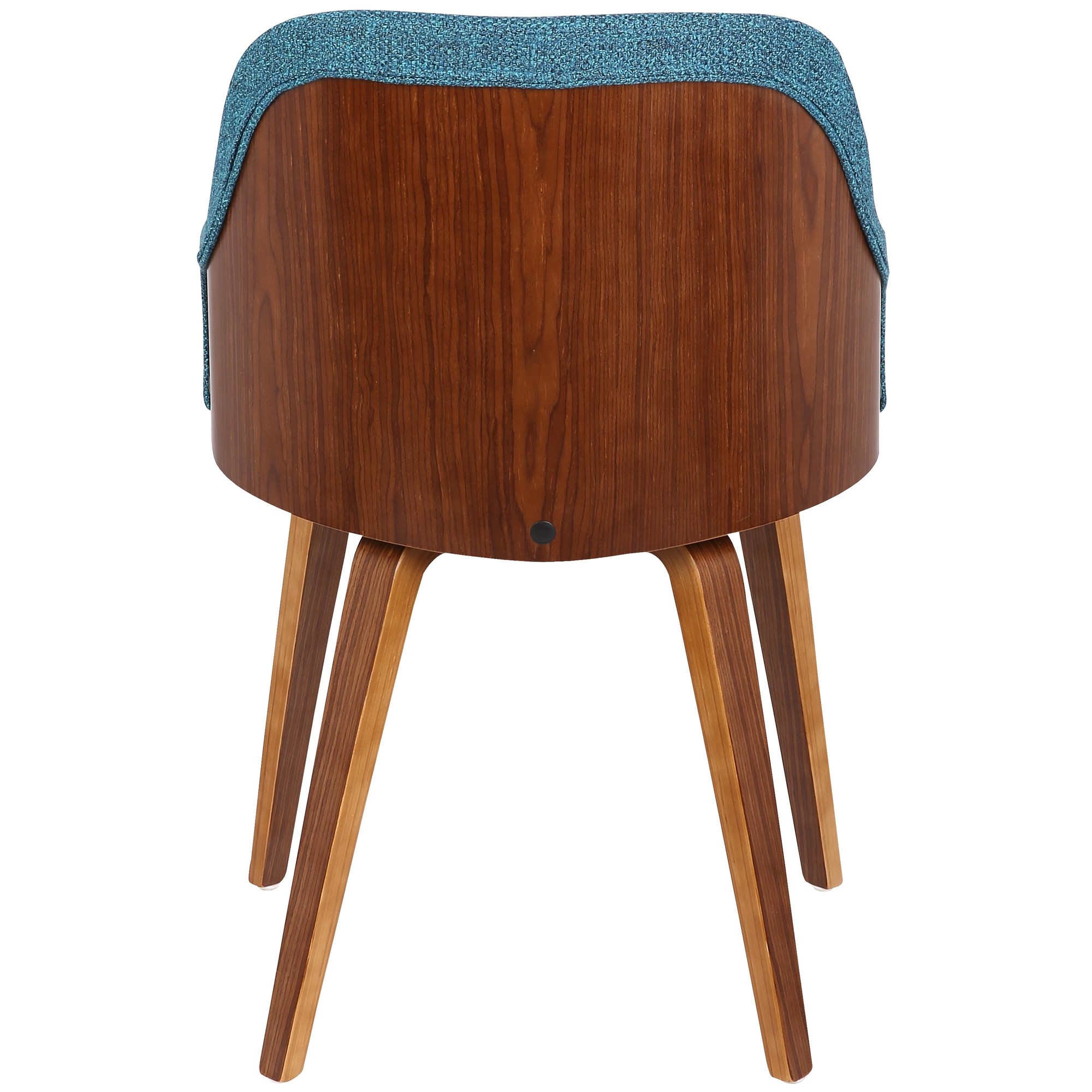 Bacci Mid-Century Modern Walnut and Teal Accent Chair 8 Bacci Mid-Century Modern Walnut and Teal Accent Chair - Image 8