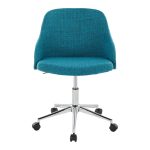 Bacci Teal Contemporary Office Chair Chrome and Walnut 13 Bacci Teal Contemporary Office Chair Chrome and Walnut