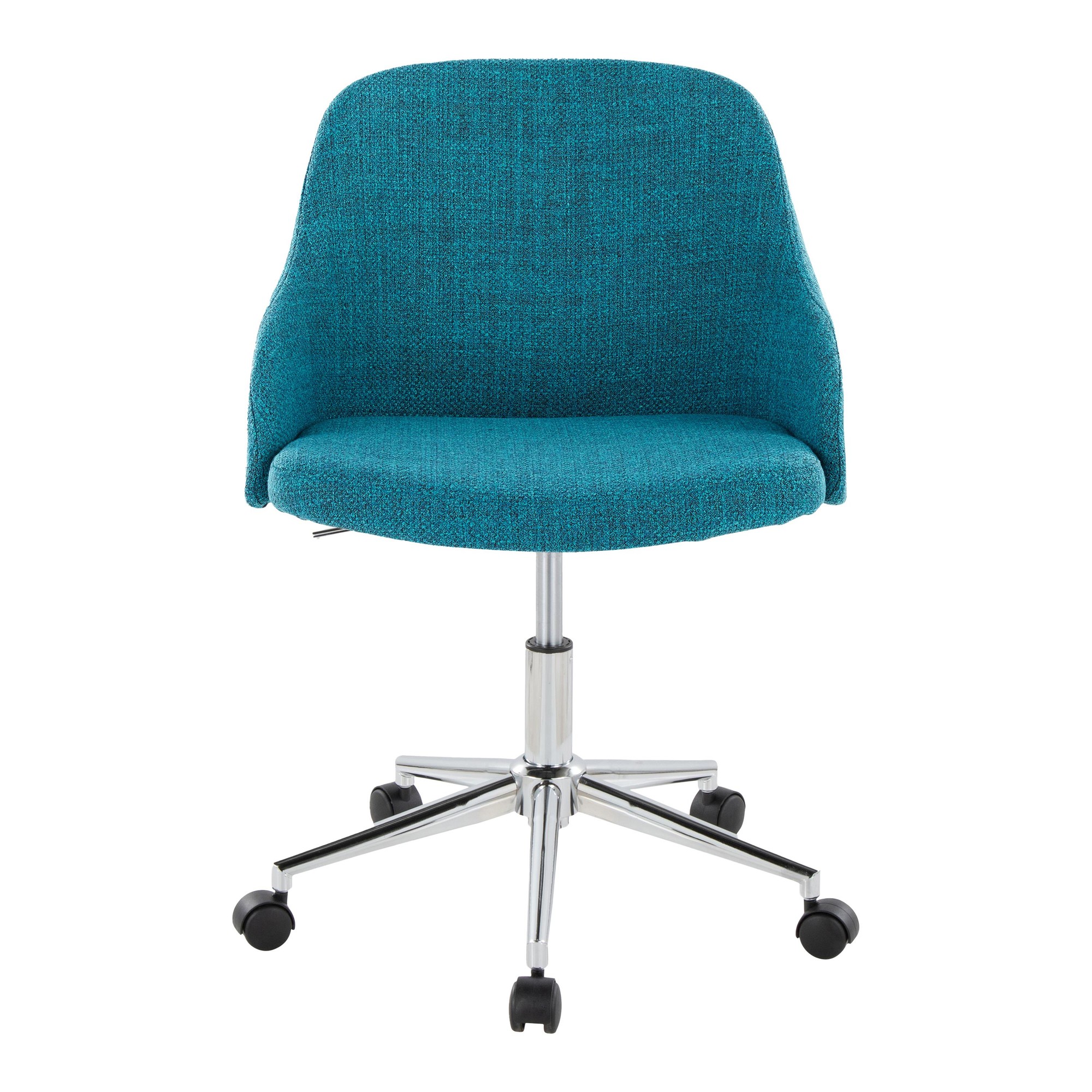 Bacci Teal Contemporary Office Chair Chrome and Walnut 6 Bacci Teal Contemporary Office Chair Chrome and Walnut - Image 6