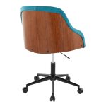 Bacci Teal Fabric Contemporary Office Chair Black Walnut Wood 11 Bacci Teal Fabric Contemporary Office Chair Black Walnut Wood