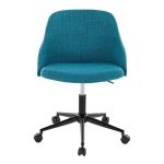 Bacci Teal Fabric Contemporary Office Chair Black Walnut Wood 13 Bacci Teal Fabric Contemporary Office Chair Black Walnut Wood