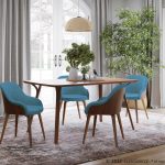 Bacci Teal Walnut Mid-Century Modern Accent Chairs (Set of 2) 13 Bacci Teal Walnut Mid-Century Modern Accent Chairs (Set of 2)