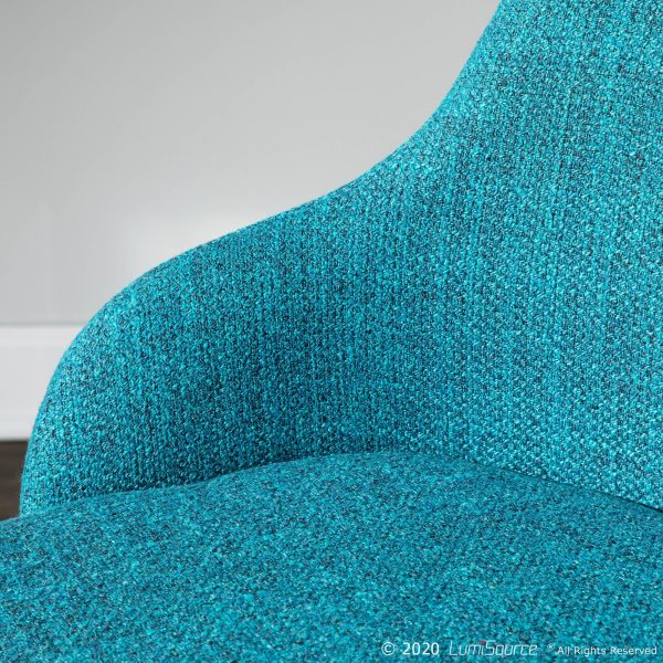 Bacci Teal Walnut Mid Century Modern Accent Chairs Set of 2 3
