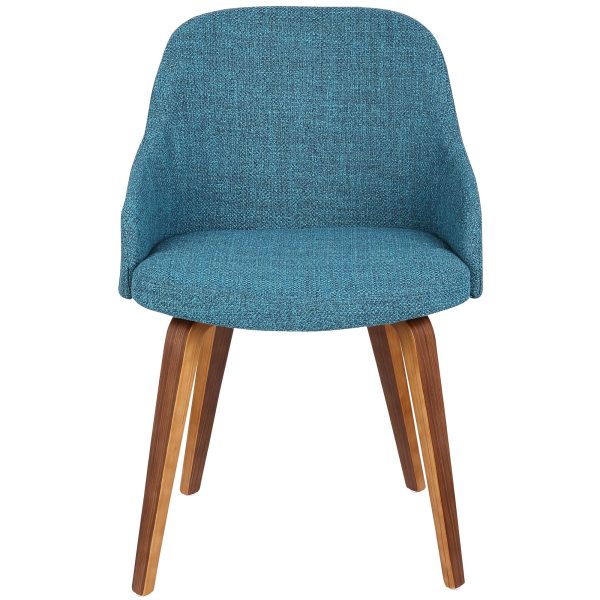 Bacci Teal Walnut Mid Century Modern Accent Chairs Set of 2 9