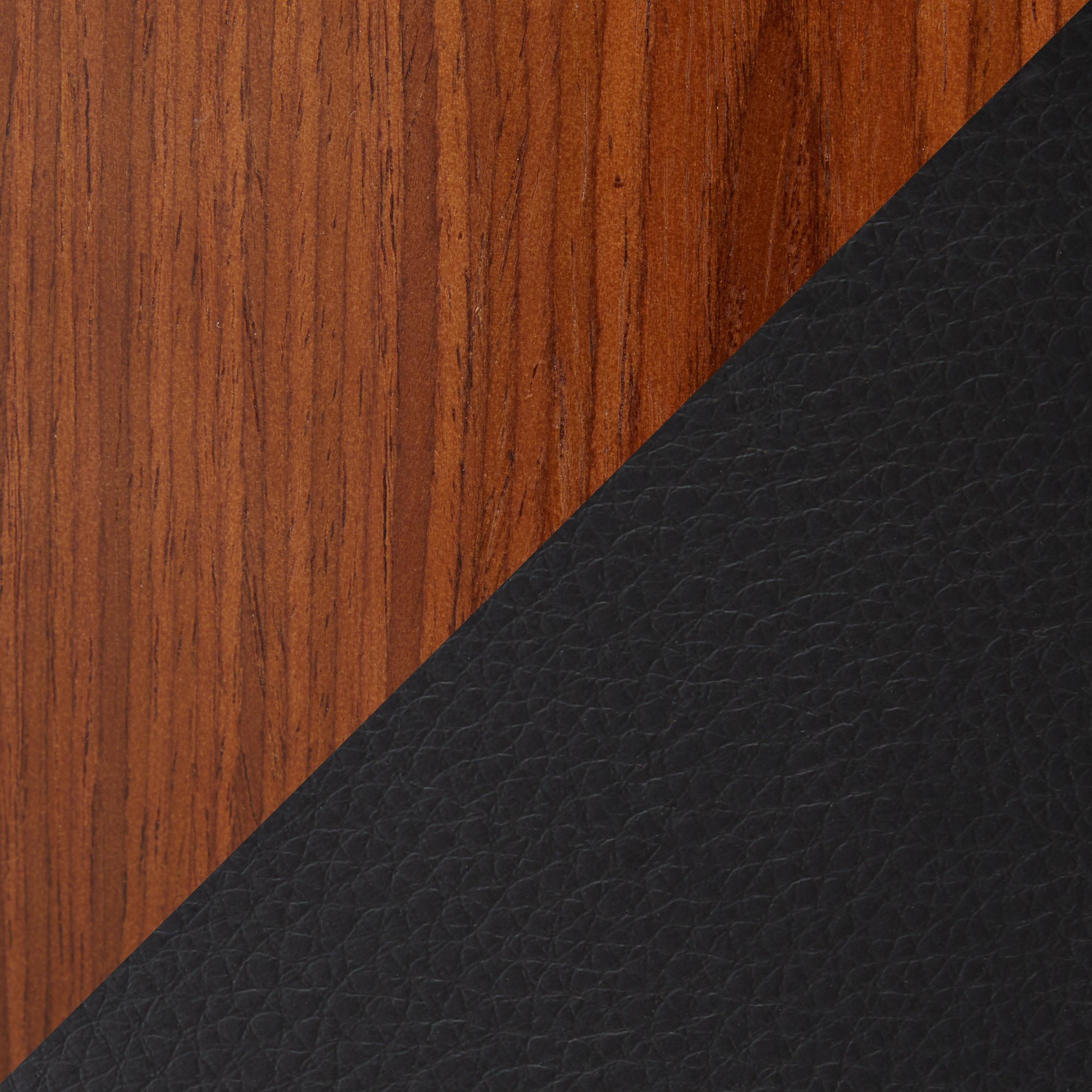 Bacci Walnut Wood Black Faux Leather Mid-Century Modern Chair 8 Bacci Walnut Wood Black Faux Leather Mid-Century Modern Chair - Image 8