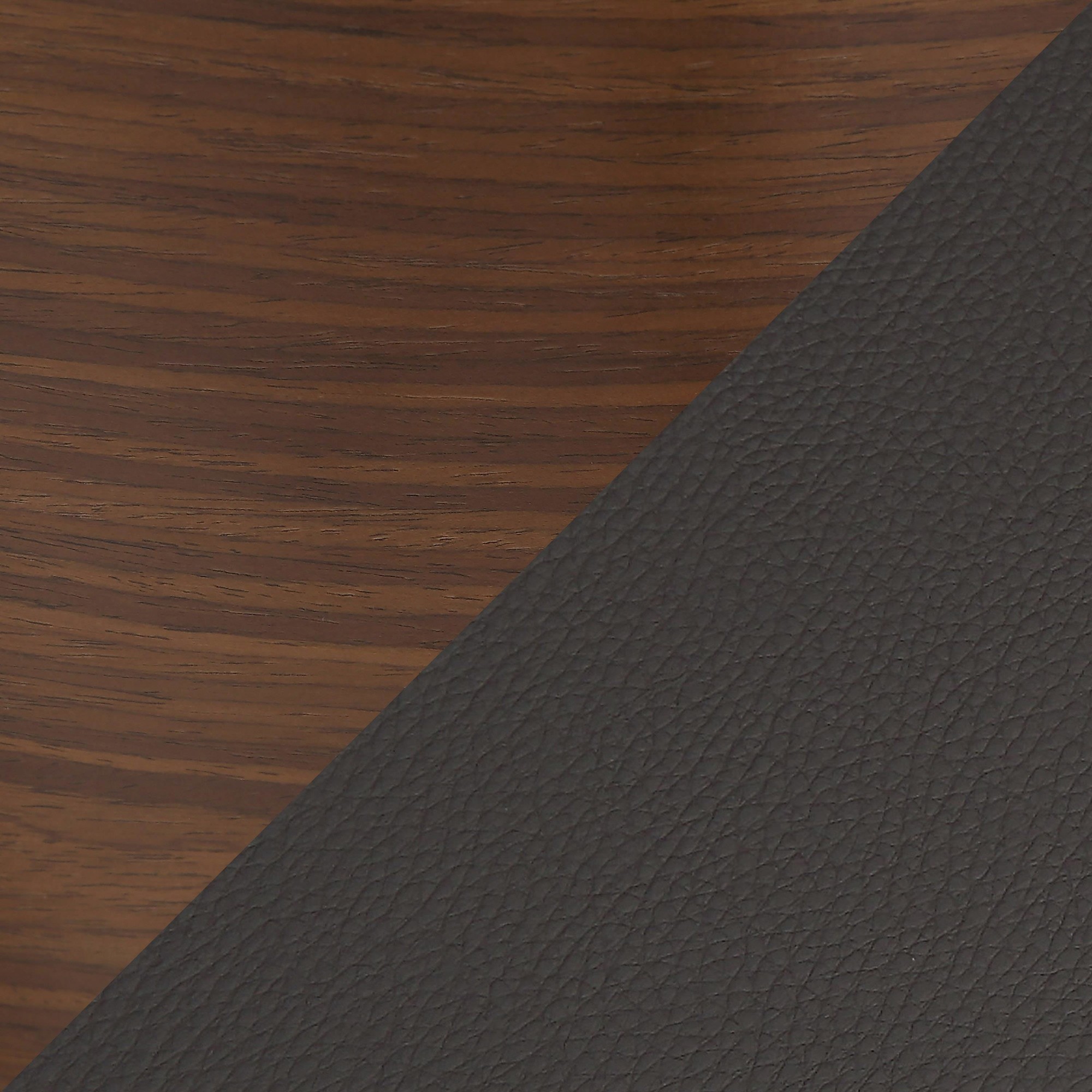 Bacci Walnut Wood Brown Faux Leather Mid-Century Modern Chair 9 Bacci Walnut Wood Brown Faux Leather Mid-Century Modern Chair - Image 9