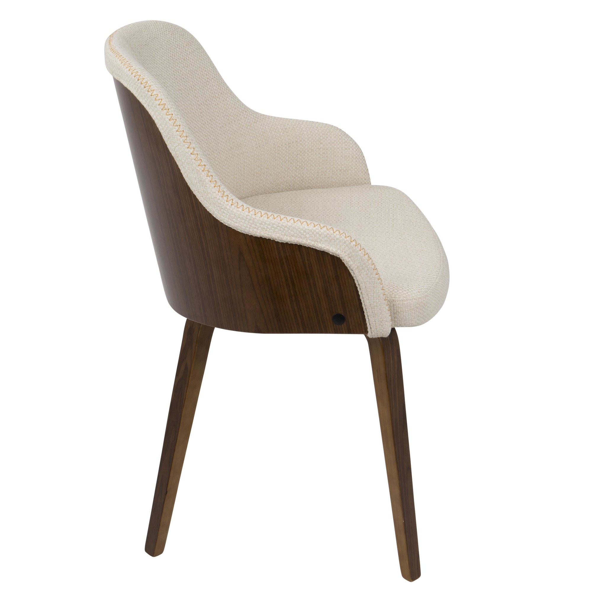 Bacci Walnut and Cream Mid-Century Modern Accent Chair 11 Bacci Walnut and Cream Mid-Century Modern Accent Chair - Image 11