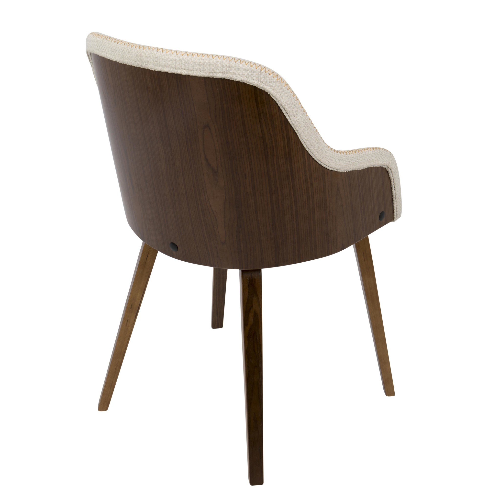 Bacci Walnut and Cream Mid-Century Modern Accent Chair 12 Bacci Walnut and Cream Mid-Century Modern Accent Chair - Image 12