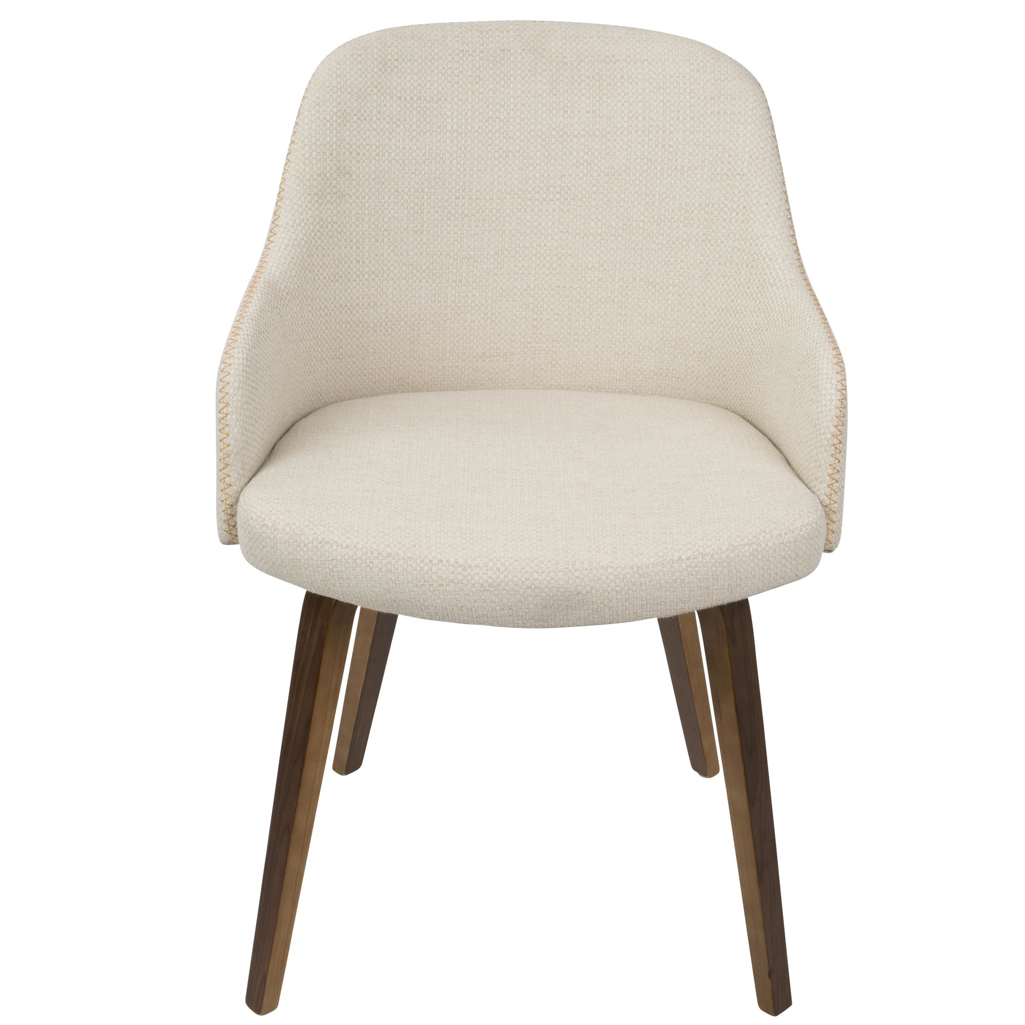 Bacci Walnut and Cream Mid-Century Modern Accent Chair 14 Bacci Walnut and Cream Mid-Century Modern Accent Chair - Image 14
