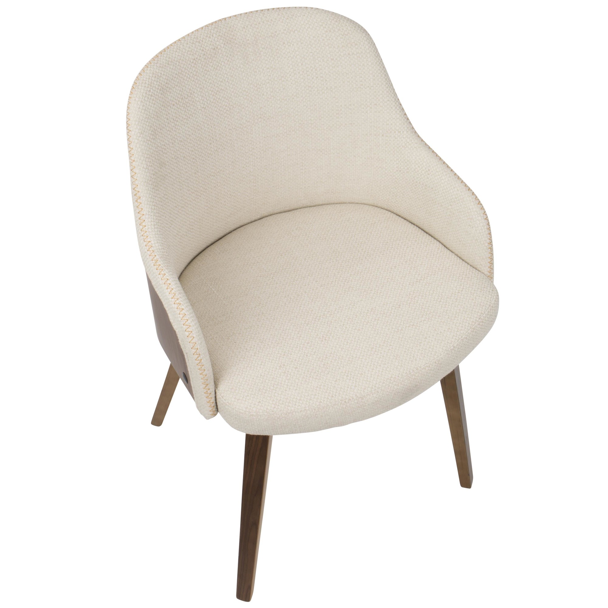 Bacci Walnut and Cream Mid-Century Modern Accent Chair 15 Bacci Walnut and Cream Mid-Century Modern Accent Chair - Image 15