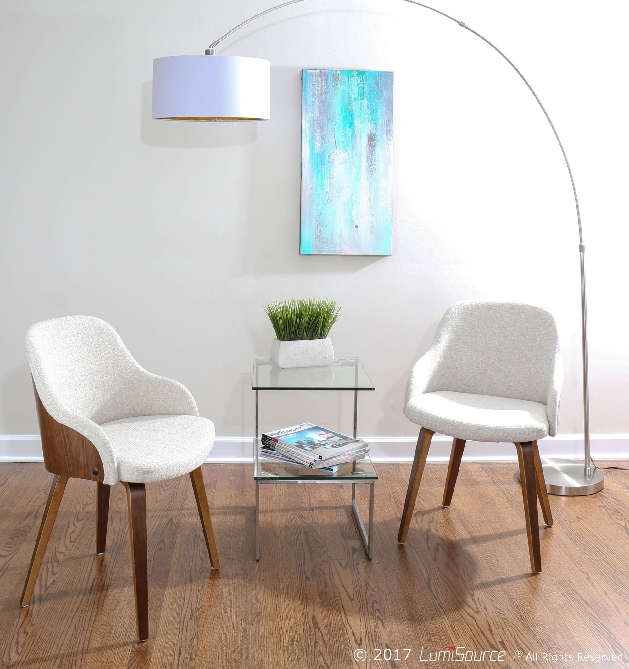 Bacci Walnut and Cream Mid-Century Modern Accent Chair 8 Bacci Walnut and Cream Mid-Century Modern Accent Chair - Image 8