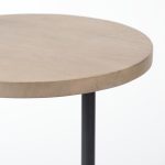 Ballatine 15L x 15W x 27H Brown Wood Round Top w/ Black Metal Base Accent Table