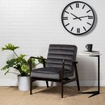 Ballatine II 15L x 15W x 27L White Marble Round Top White w/ Black Metal Base Accent Table