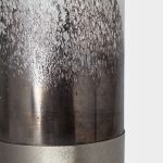 Baltic I Tall White Brushed Silver Metal Bottom Glass Vase