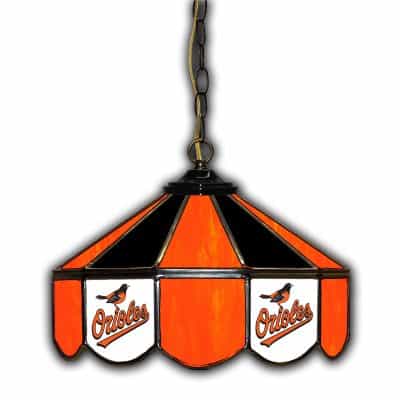 Baltimore Orioles Stained Glass 14 Inch Pub Light