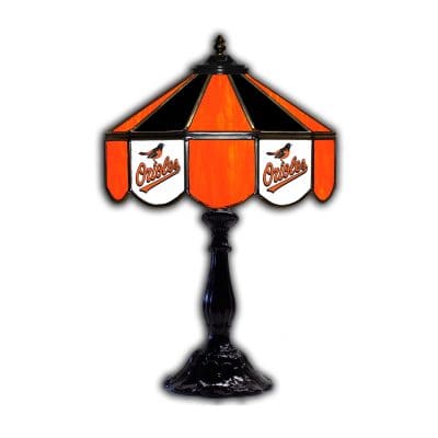 Baltimore Orioles Tiffany Style 21 Inch Glass Table Lamp