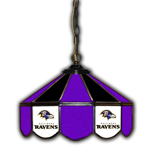 Baltimore Ravens 14 in Stained Glass Handcrafted Pub Light
