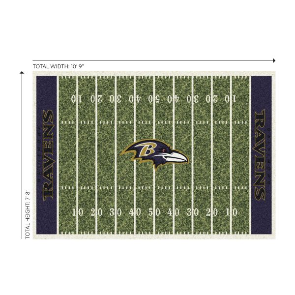 Baltimore Ravens 8x11 Homefield Football Field Area Rug 2