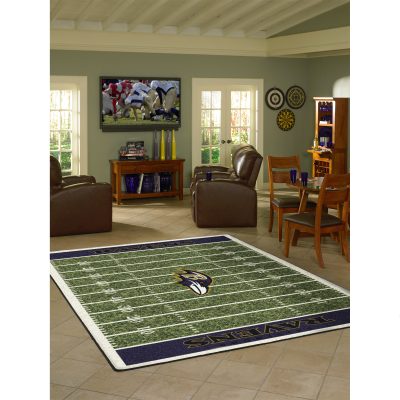 Baltimore Ravens 8x11 Homefield Football Field Area Rug