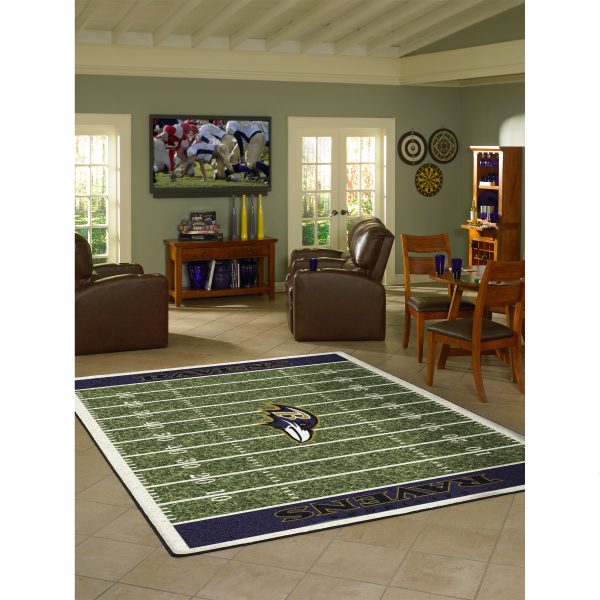 Baltimore Ravens 8x11 Homefield Football Field Area Rug