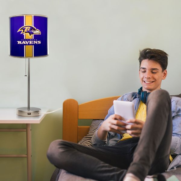 Baltimore Ravens Chrome USB Charging Lamp with Shade Insert 4
