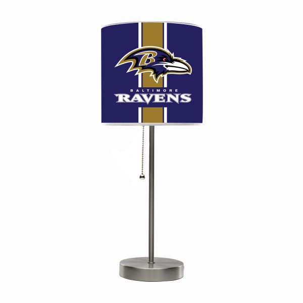 Baltimore Ravens Chrome USB Charging Lamp with Shade Insert