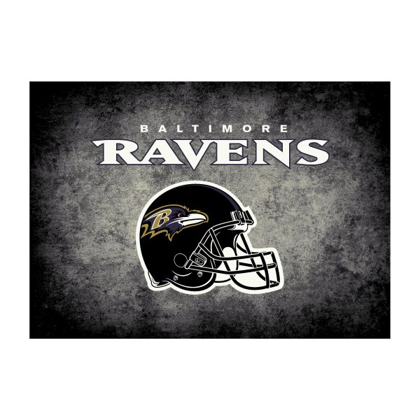 Baltimore Ravens Distressed 8x11 Area Rug Officially Licensed NFL 1