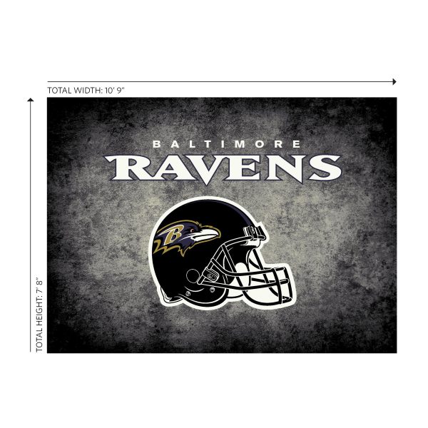 Baltimore Ravens Distressed 8x11 Area Rug Officially Licensed NFL 2