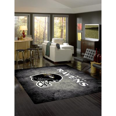 Baltimore Ravens Distressed 8x11 Area Rug Officially Licensed NFL