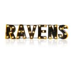 Baltimore Ravens Lighted Recycled Metal Wordmark NFL Logo Sign