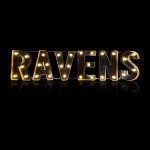 Baltimore Ravens Lighted Recycled Metal Wordmark NFL Logo Sign